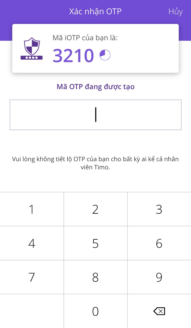 Mã OTP được gửi trực tuyến Mã OTP được gửi trực tuyến
